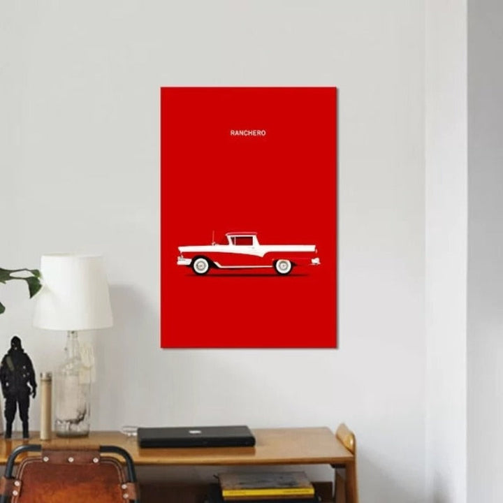 Roter Ford Ranchero – Leinwandbild