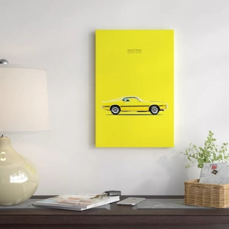 Gelber Ford Mustang Shelby - Leinwandbild