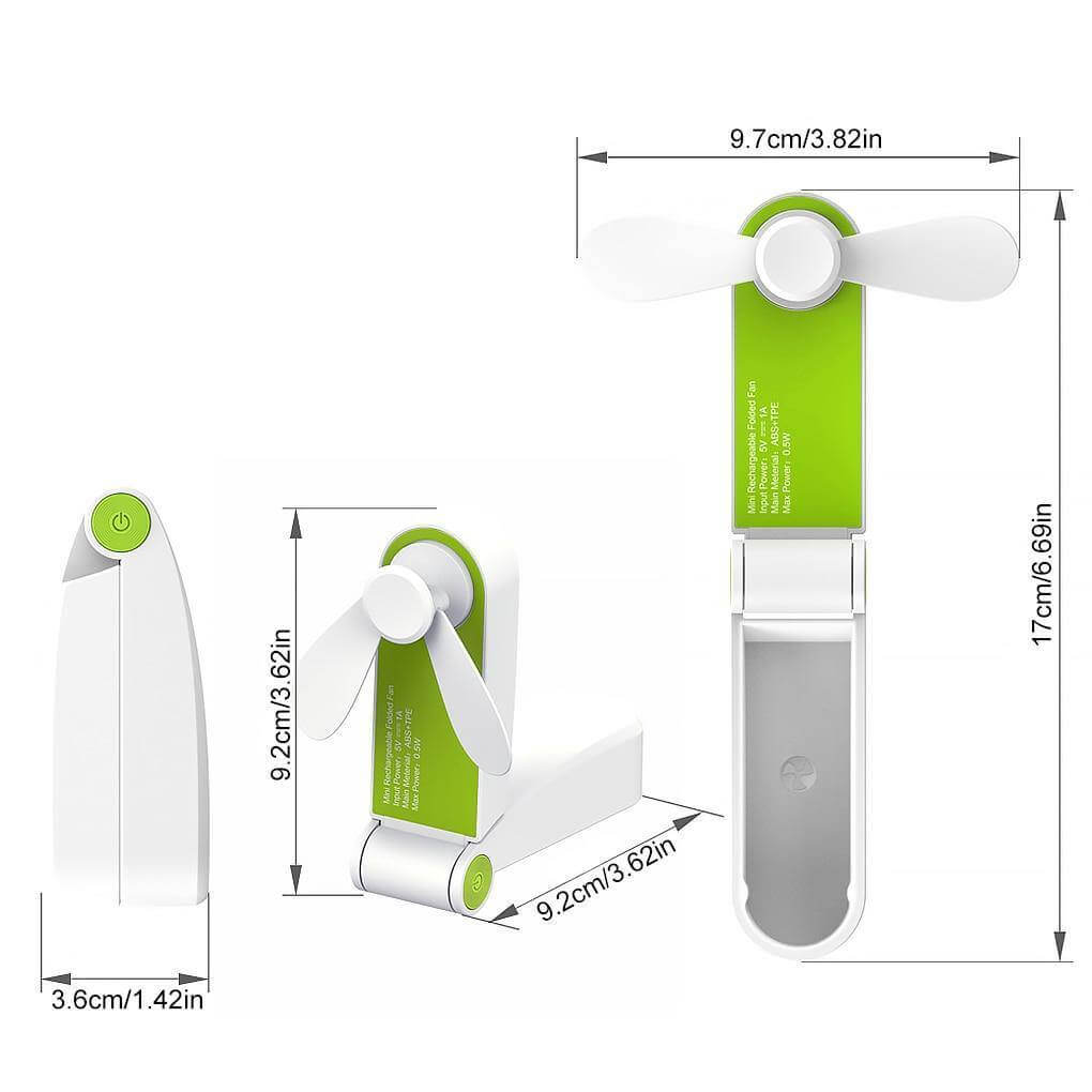 Wiederaufladbarer tragbarer faltbarer Mini-Ventilator | Karnz