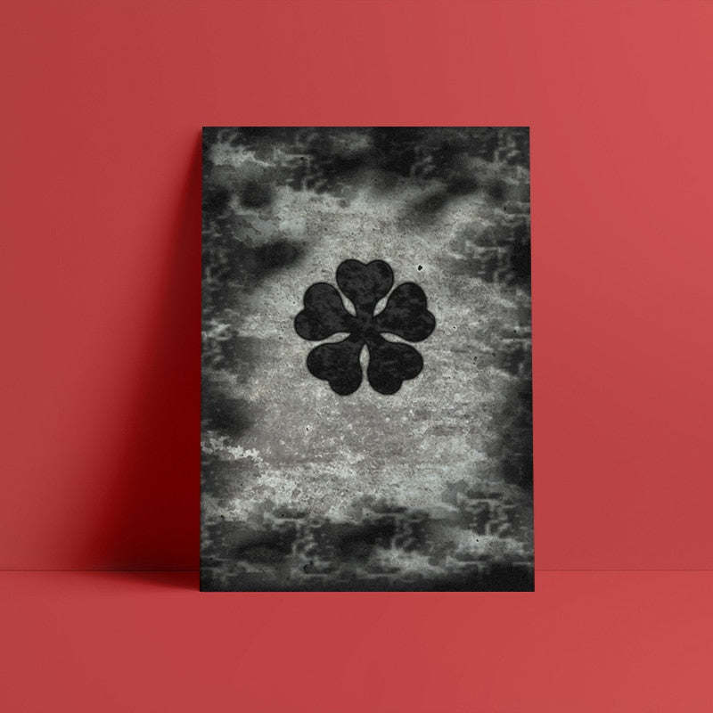 Schwarzes Five Clover - Leinwand Wandkunst Gemälde