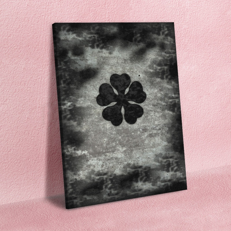 Schwarzes Five Clover - Leinwand Wandkunst Gemälde