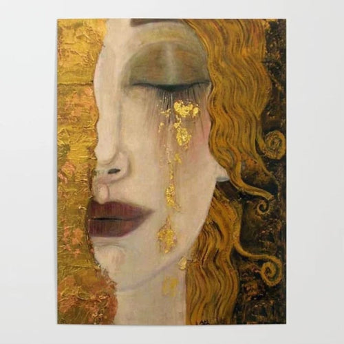 Goldene Tränen Wandkunst Gemälde