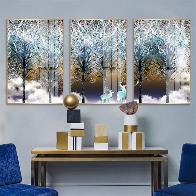 Atmosphärische Bäume - Leinwand Wandkunst Gemälde
