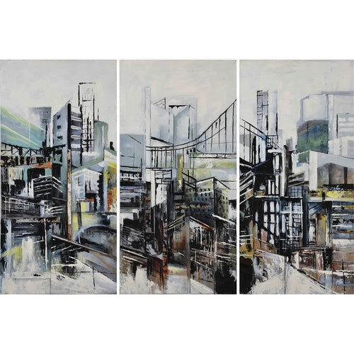 Moderne abstrakte Stadt – Leinwandbild
