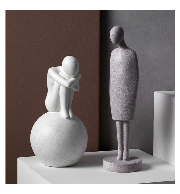 Nordic Abstract Thinker Harz Statue Skulptur | Karnz