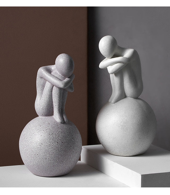 Nordic Abstract Thinker Harz Statue Skulptur | Karnz