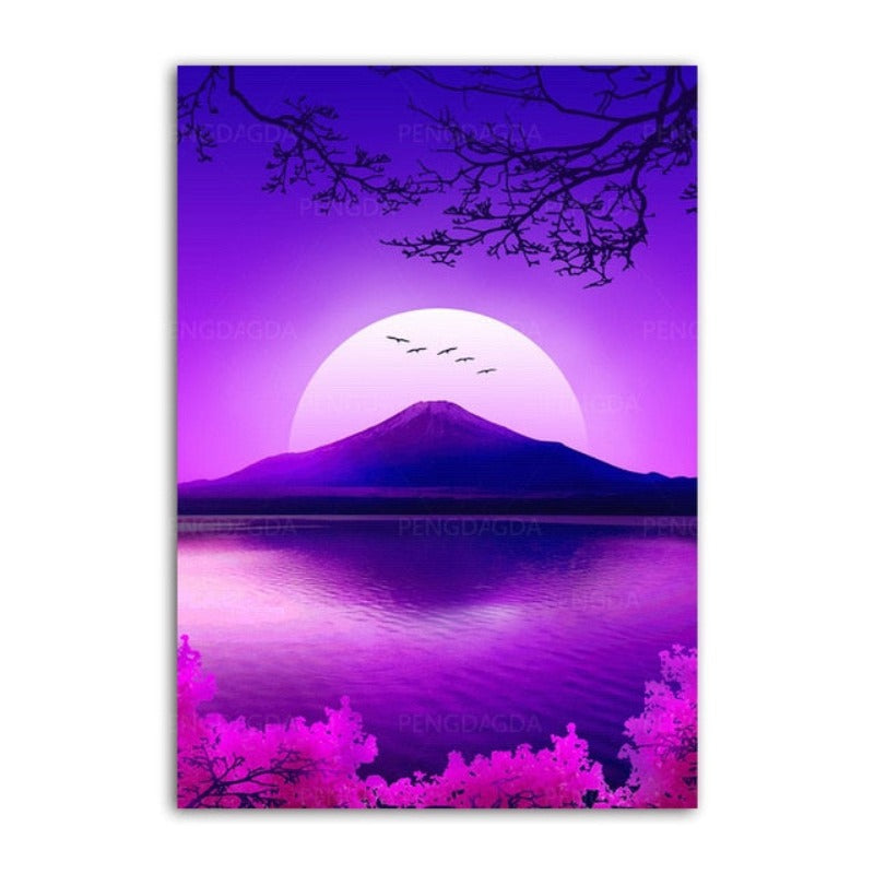 Synthwave Fuji - Leinwandbild
