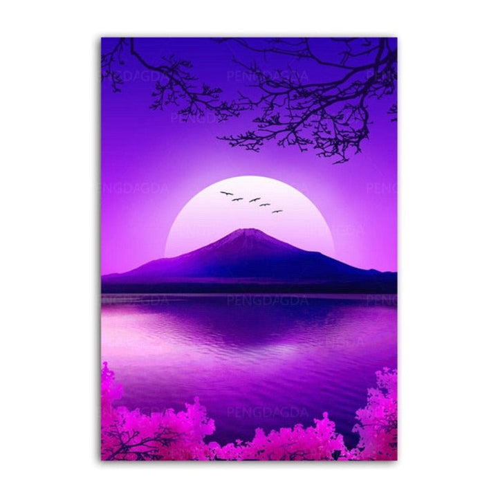 Synthwave Fuji - Leinwandbild