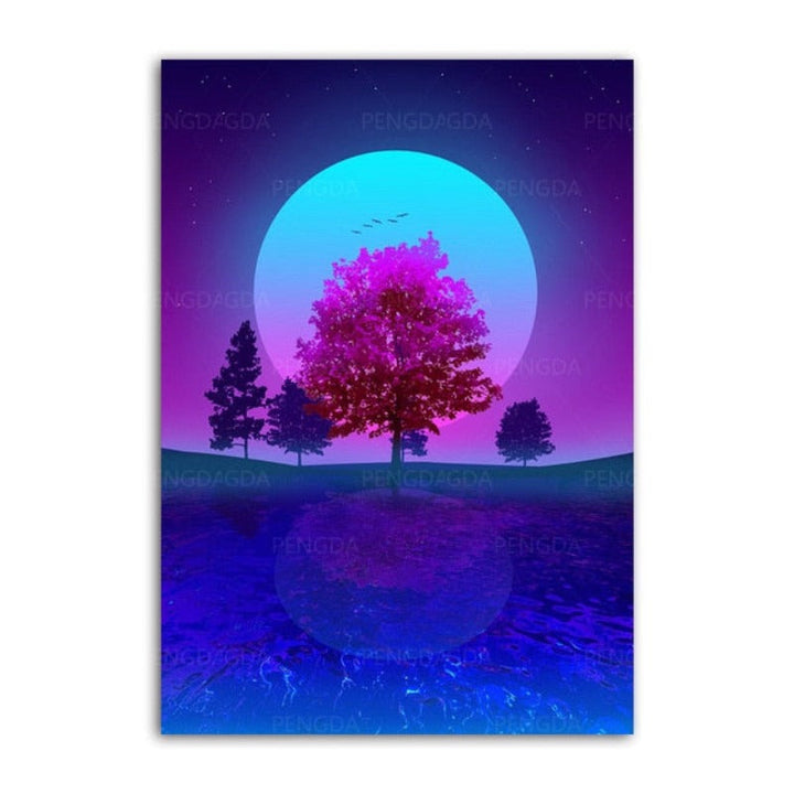 Synthwave Fuji - Leinwandbild