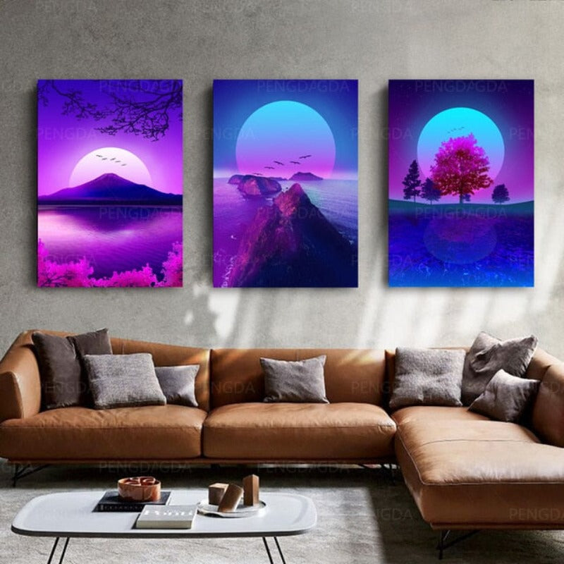Synthwave Fuji - Leinwandbild