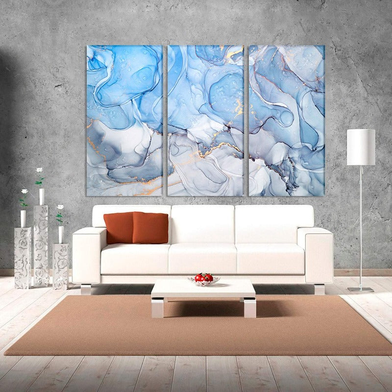 Blauer Marmor Abstract - Leinwand Wandkunst Gemälde