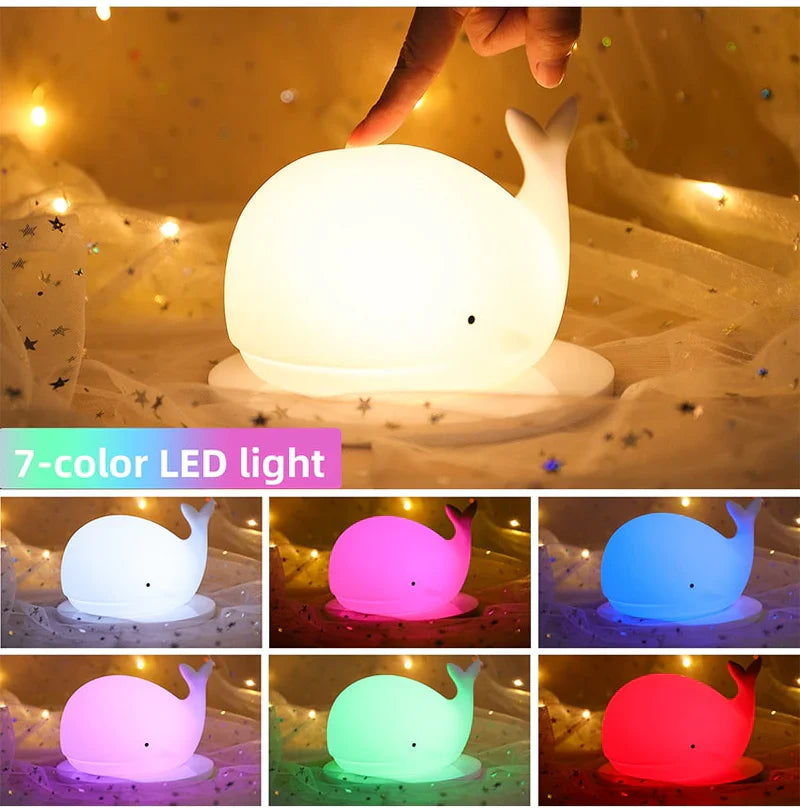 Hübsche Wal Nachtlampe mit Farbwechsel - GlowWhale | Karnz