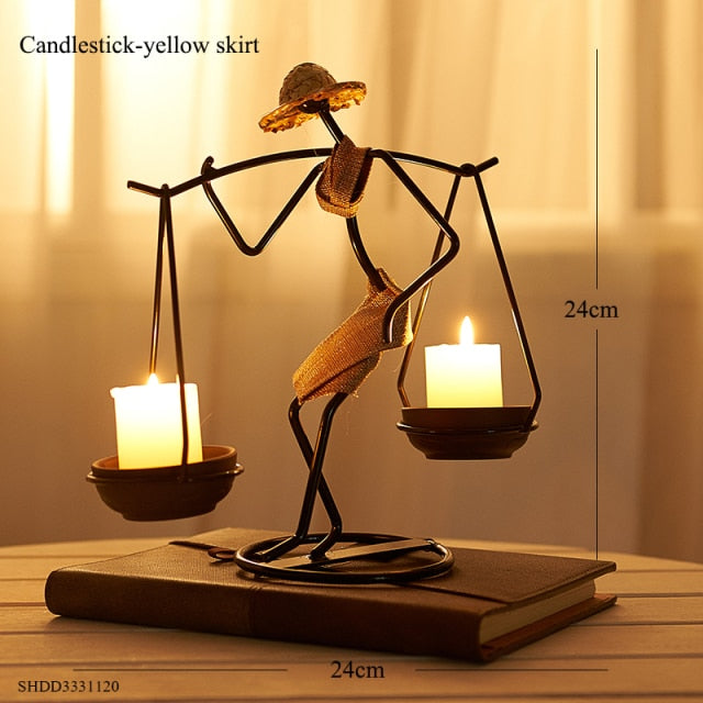 Nordic Abstract Character Metall Kerzenhalter