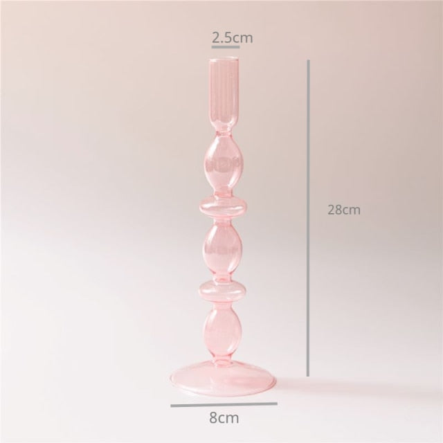 Moderner Glas-Teelichthalter-Babypink | Karnz