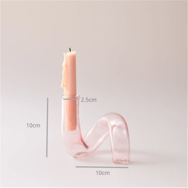 Moderner Glas-Teelichthalter-Babypink | Karnz