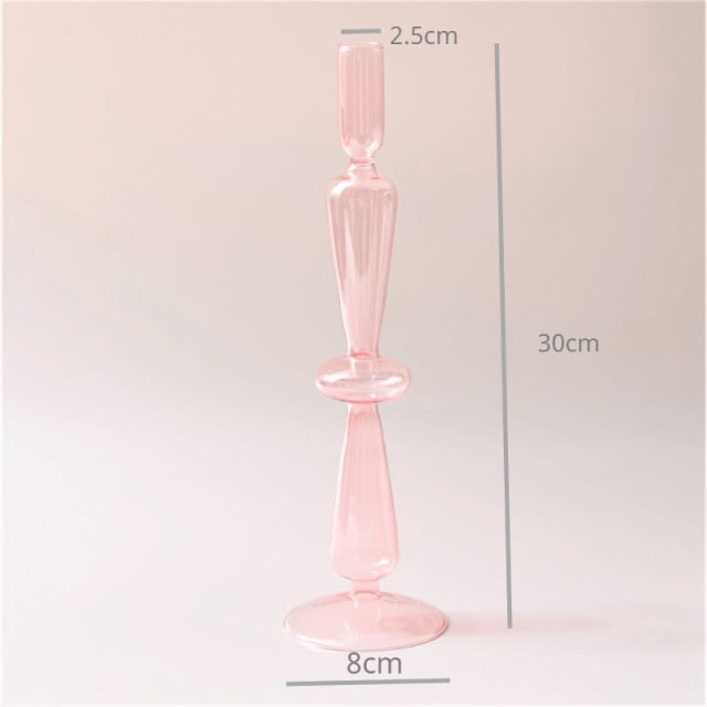 Moderner Glas-Teelichthalter-Babypink | Karnz
