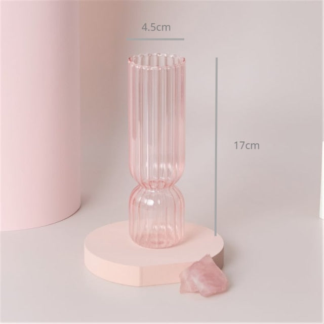 Moderner Glas-Teelichthalter-Babypink | Karnz