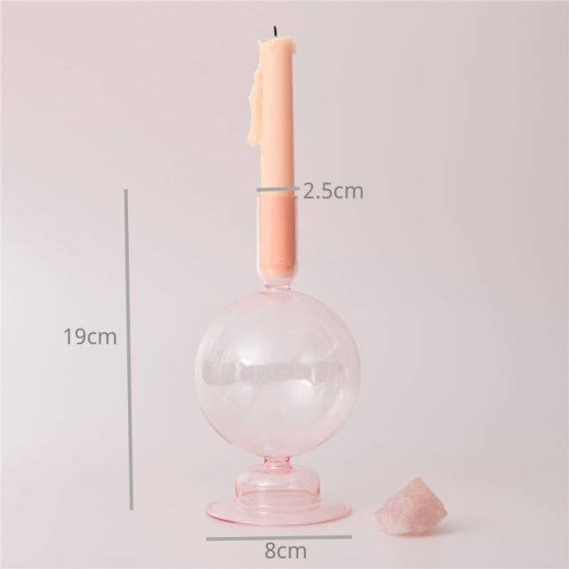 Moderner Glas-Teelichthalter-Babypink | Karnz