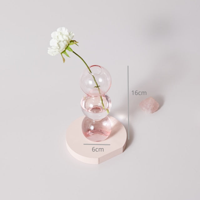 Moderner Glas-Teelichthalter-Babypink | Karnz
