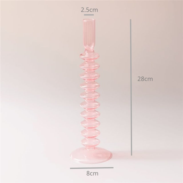 Moderner Glas-Teelichthalter-Babypink | Karnz