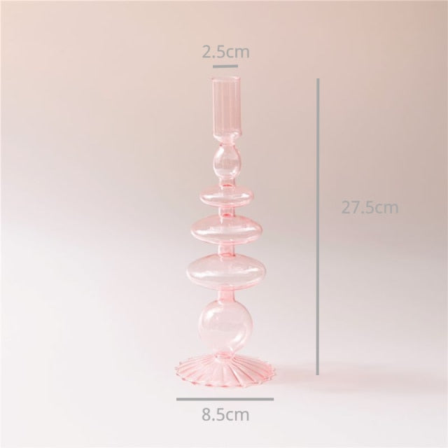 Moderner Glas-Teelichthalter-Babypink | Karnz