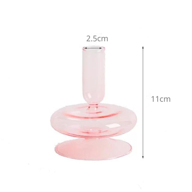 Moderner Glas-Teelichthalter-Babypink | Karnz