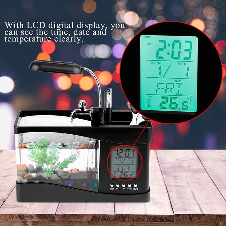 LCD-Uhr Mini Fischtank Aquarium | Karnz