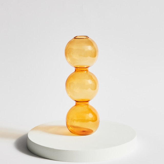Moderner Glas Kerzenhalter-Orange | Karnz