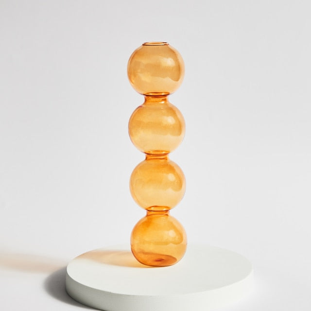 Moderner Glas Kerzenhalter-Orange | Karnz