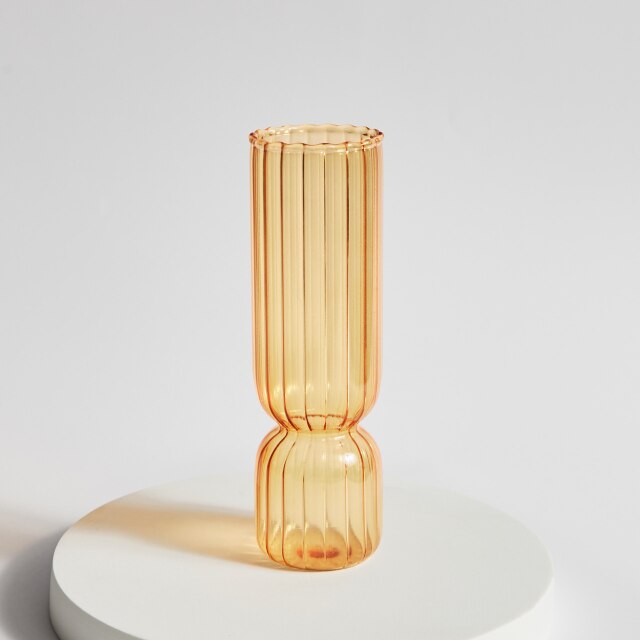 Moderner Glas Kerzenhalter-Orange | Karnz