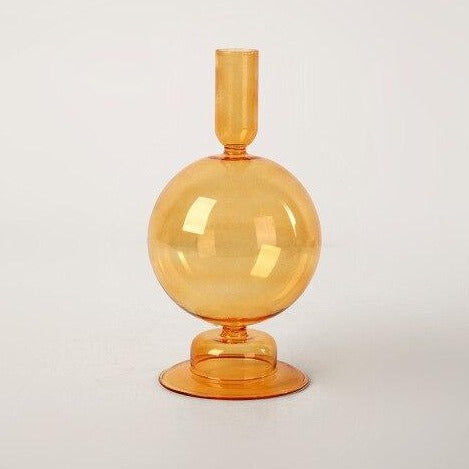 Moderner Glas Kerzenhalter-Orange | Karnz