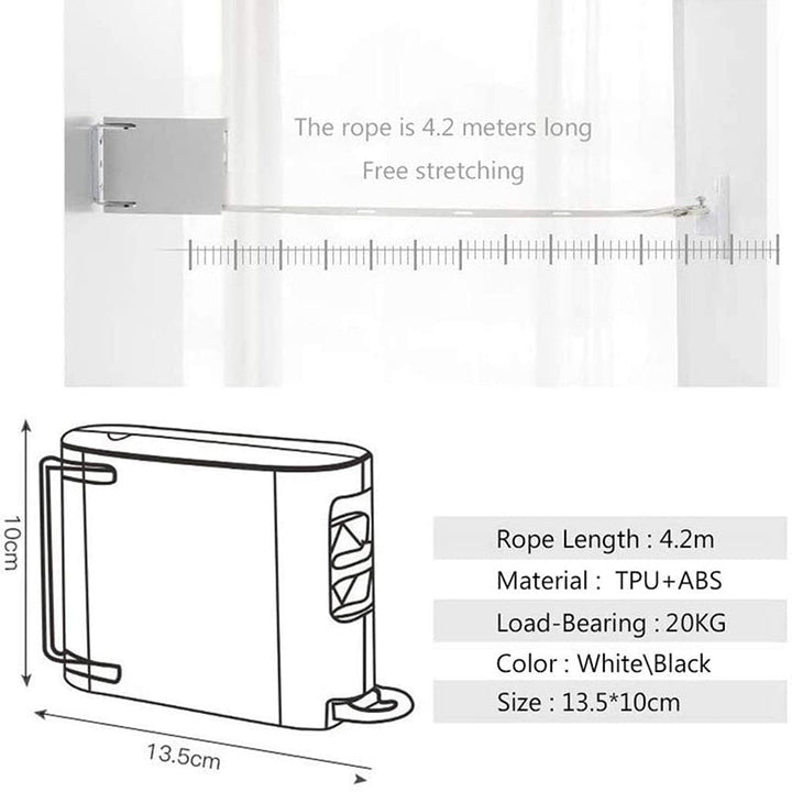 Punch-Free InvisiKarnze RetractaKarnze Drying Rope | Karnz