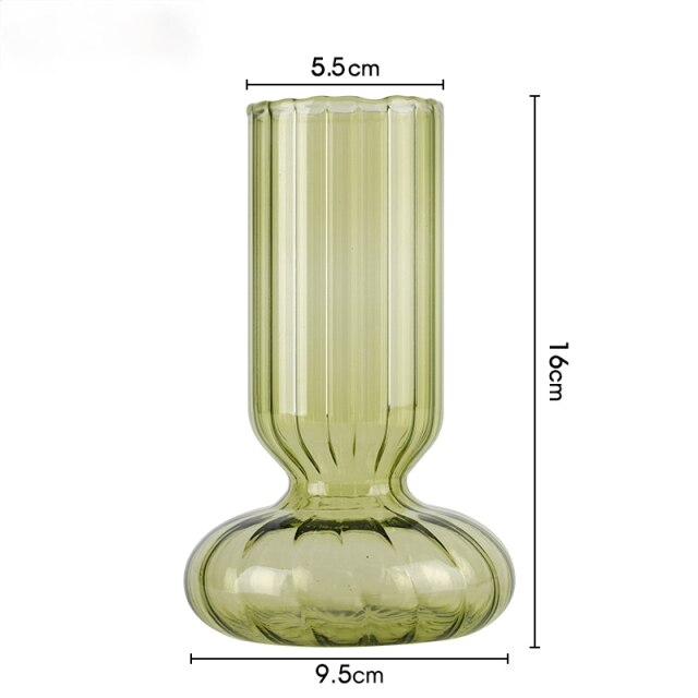 Glas gestreifter Zylinder-Vase | Karnz