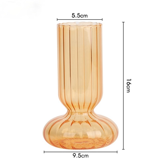 Glas gestreifter Zylinder-Vase | Karnz