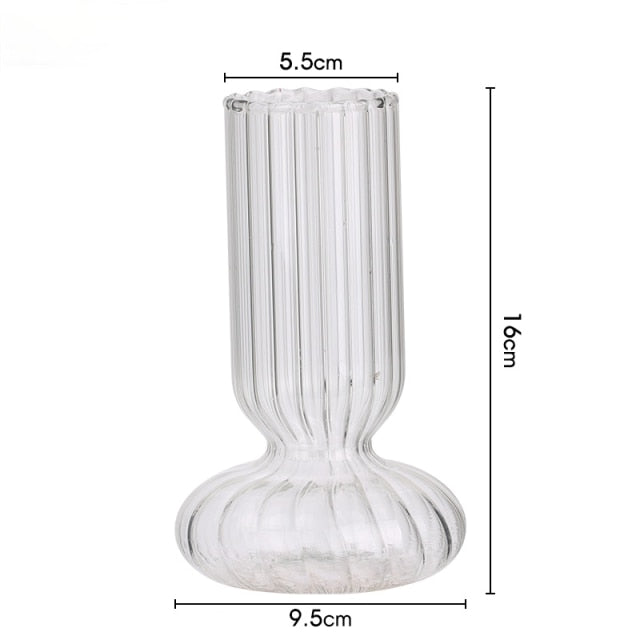 Glas gestreifter Zylinder-Vase | Karnz