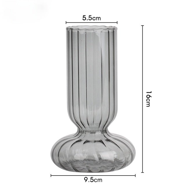 Glas gestreifter Zylinder-Vase | Karnz