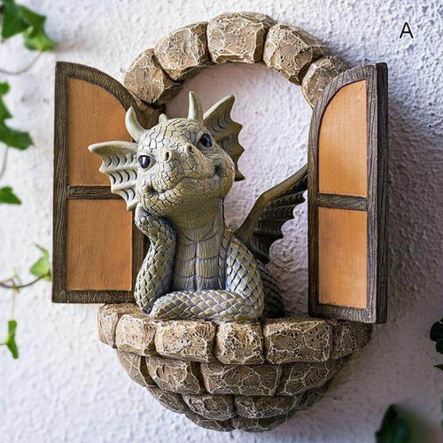 Wunderschöne Innenhof-Drache-Wandskulptur | Karnz