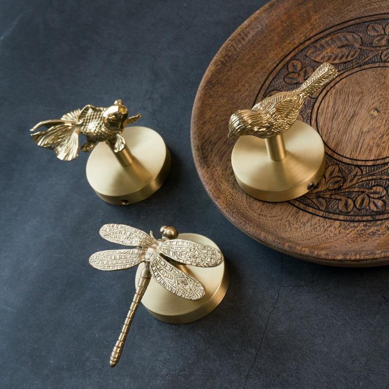Goldene Messingwandhaken – Handgefertigte Tierdesigns für stylische Wanddekoration | Karnz