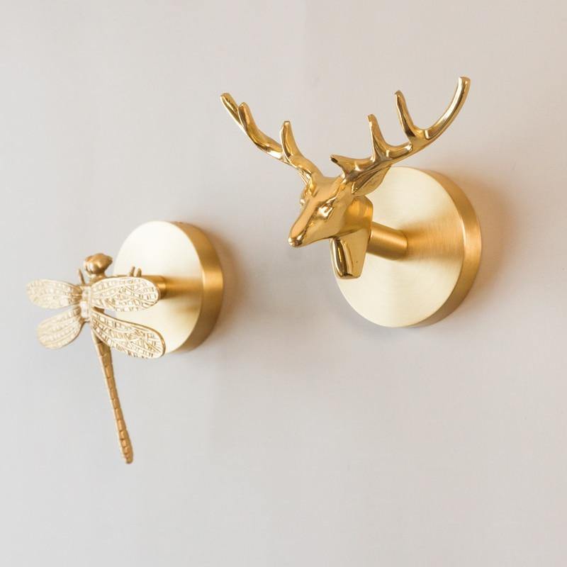 Goldene Messingwandhaken – Handgefertigte Tierdesigns für stylische Wanddekoration | Karnz