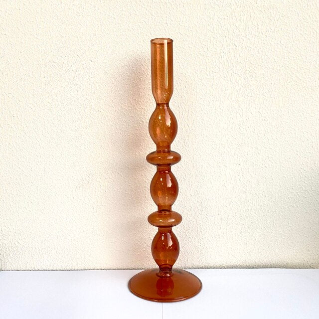 Moderner Glas-Kerzenhalter-Braun | Karnz