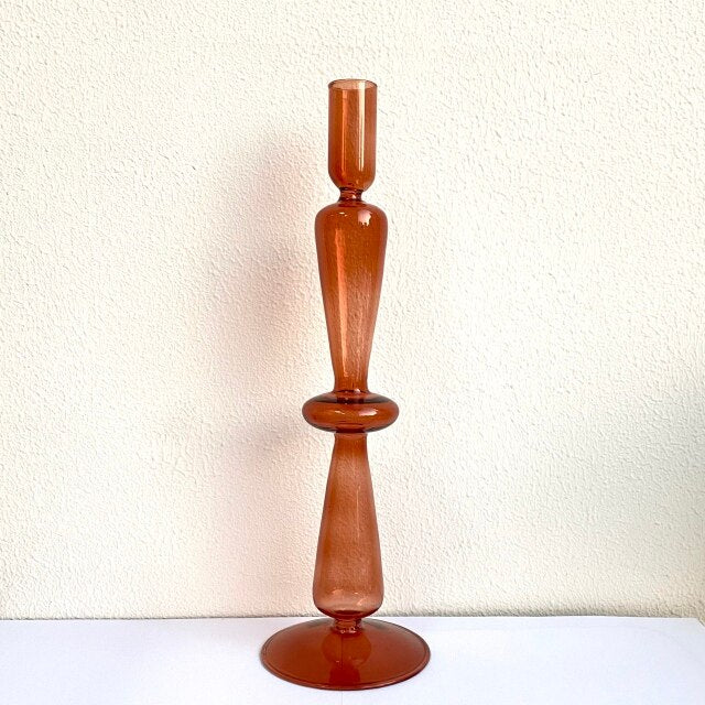 Moderner Glas-Kerzenhalter-Braun | Karnz