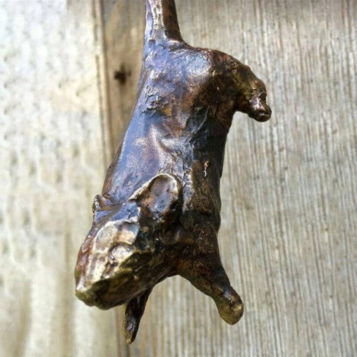 Kreativer Türklopfer aus Metall mit Katzen- und Mausmotiv