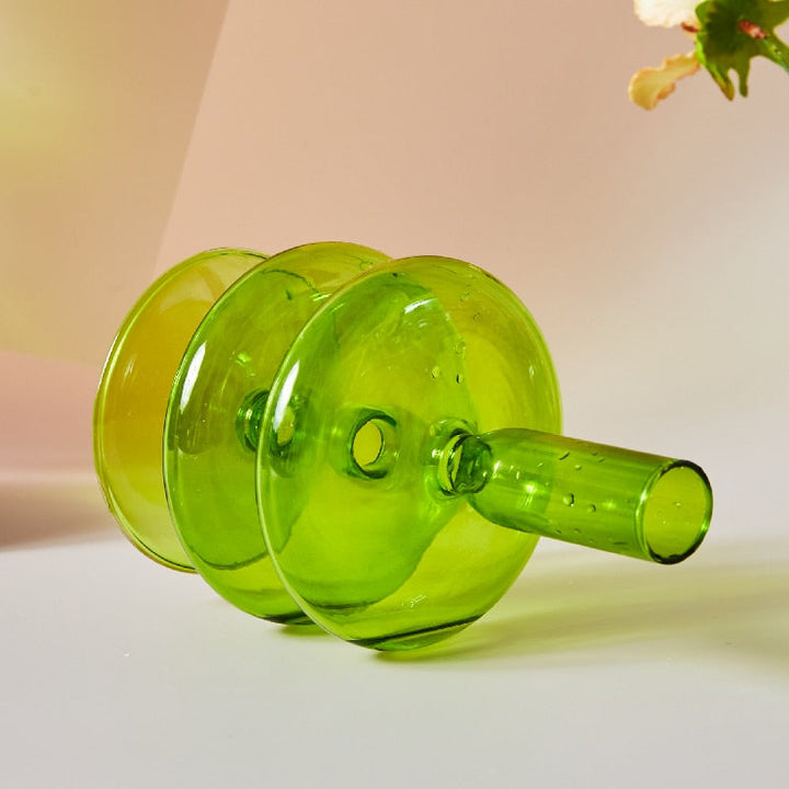 Moderner Glas Kerzenhalter-Limette | Karnz