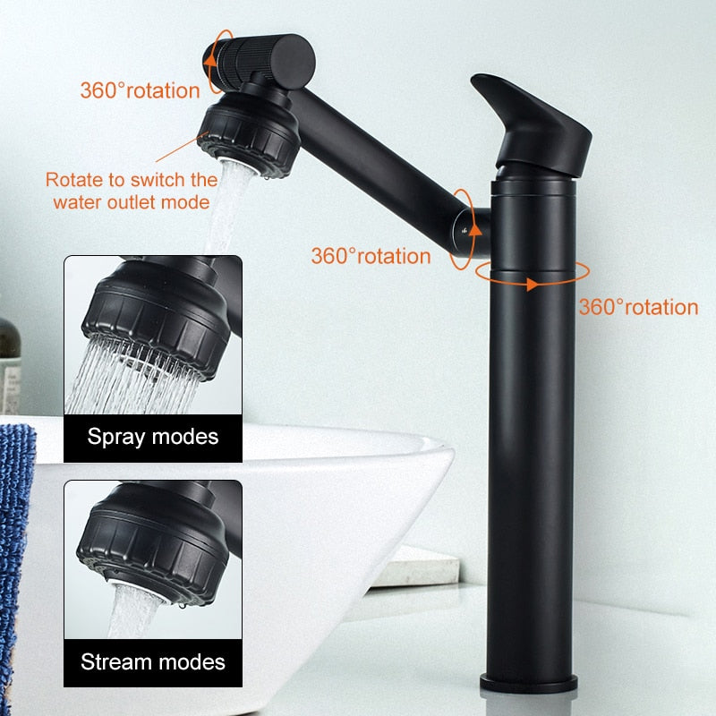 Elegante Luxus Rotierender Becken Wasserhahn