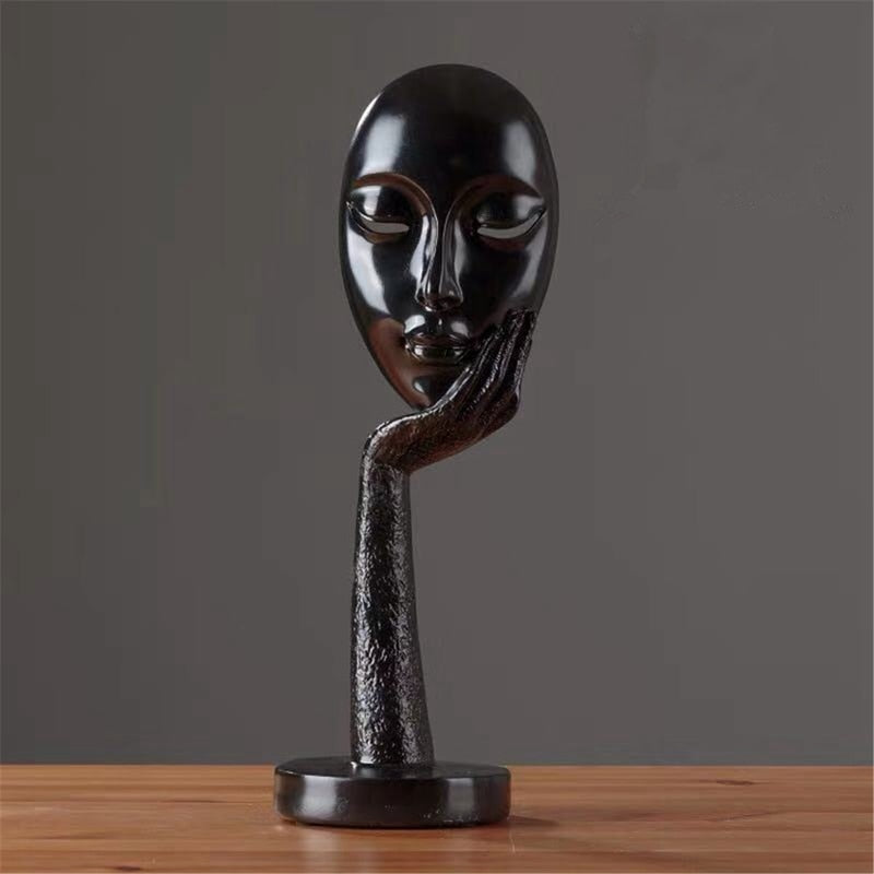 Moderne abstrakte menschliche Gesichts Kunststatue | Karnz