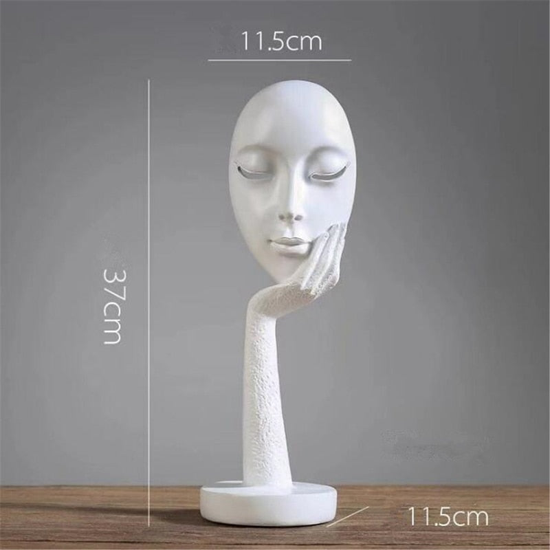 Moderne abstrakte menschliche Gesichts Kunststatue | Karnz