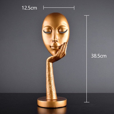 Moderne abstrakte menschliche Gesichts Kunststatue | Karnz
