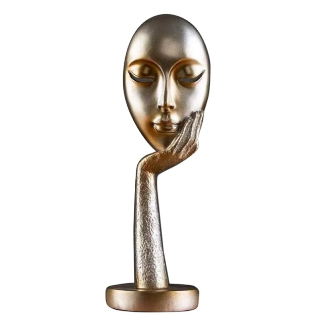 Moderne abstrakte menschliche Gesichts Kunststatue | Karnz
