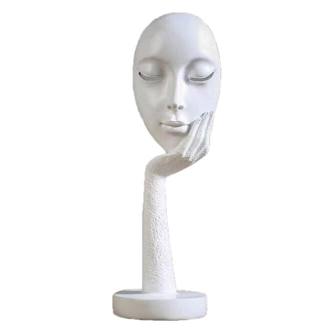 Moderne abstrakte menschliche Gesichts Kunststatue | Karnz