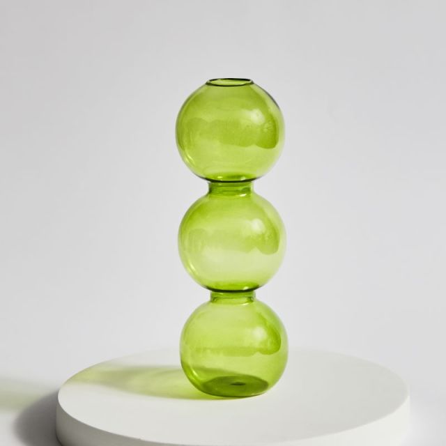 Moderner Glas Kerzenhalter-Limette | Karnz